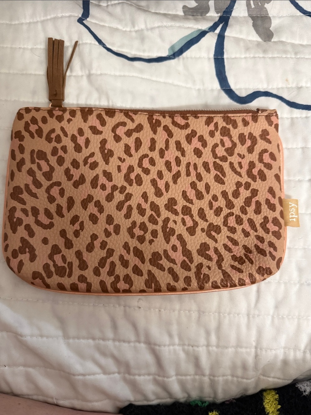 ipsy Brown & Pink Leopard Print Pouch
